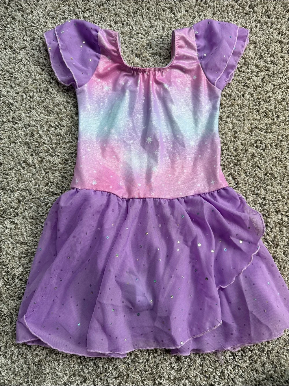Girls Purple & Pink Starry Tutu Dance Costume size 120/5-6